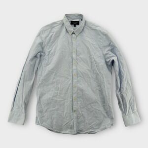 Lindbergh Shirt Mens Medium Button Down Blue Striped Cotton Long Sleeve‎ NWOT